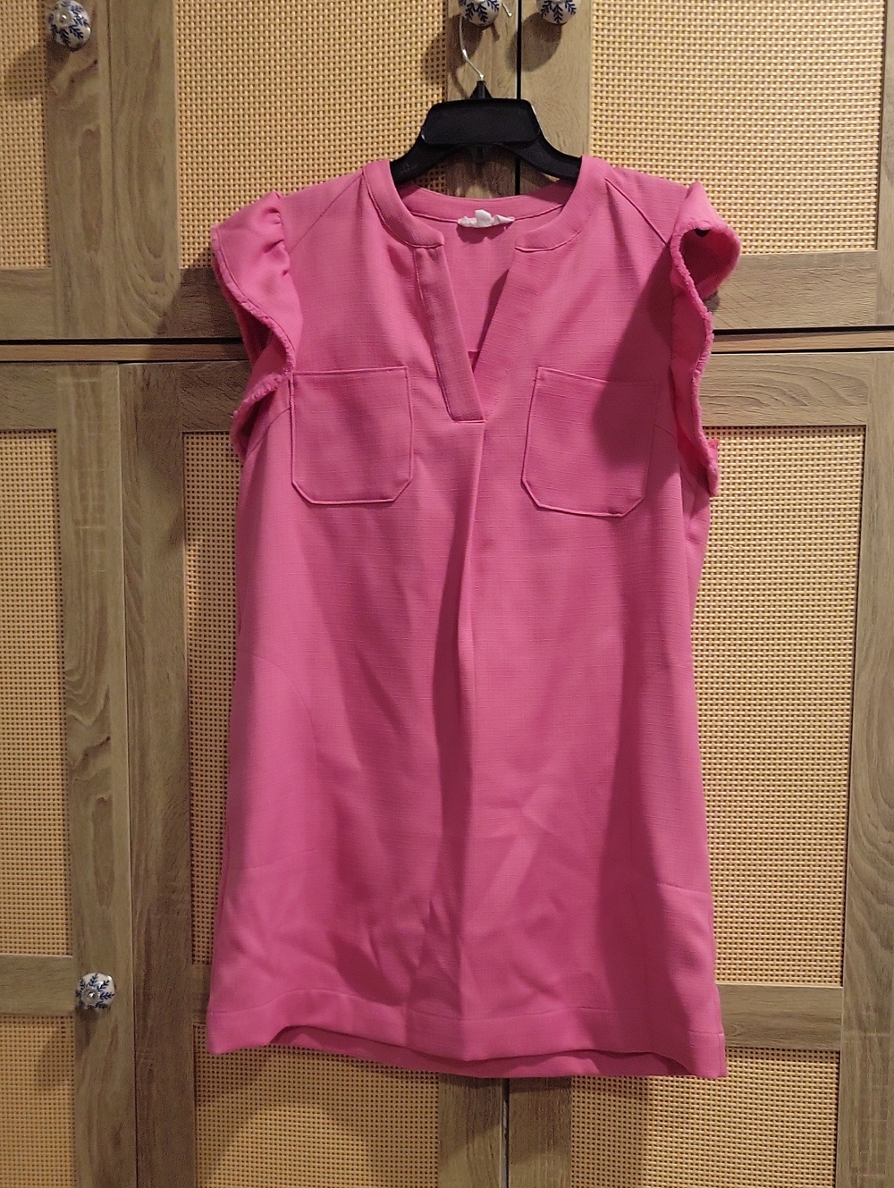 Thml Women's Pink Ruffle Sleeve Shift Dress